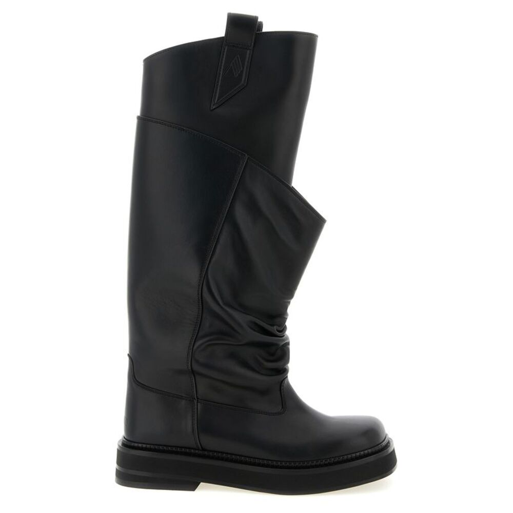 The Attico Black Calfskin Over The Women's Knee
